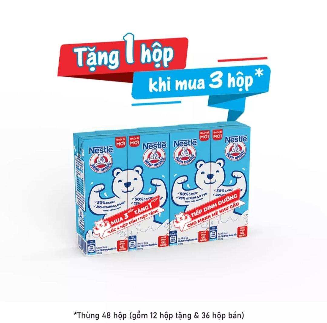 Combo 1 Lốc Sữa Nestle' Gấu Có Đường 115ml