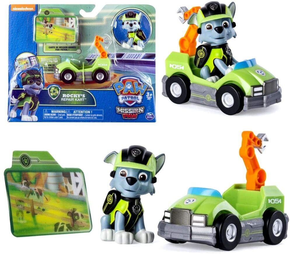 Đồ chơi Paw Patrol: set gồm xe và chó cứu hộ có thẻ nhiệm vụ
