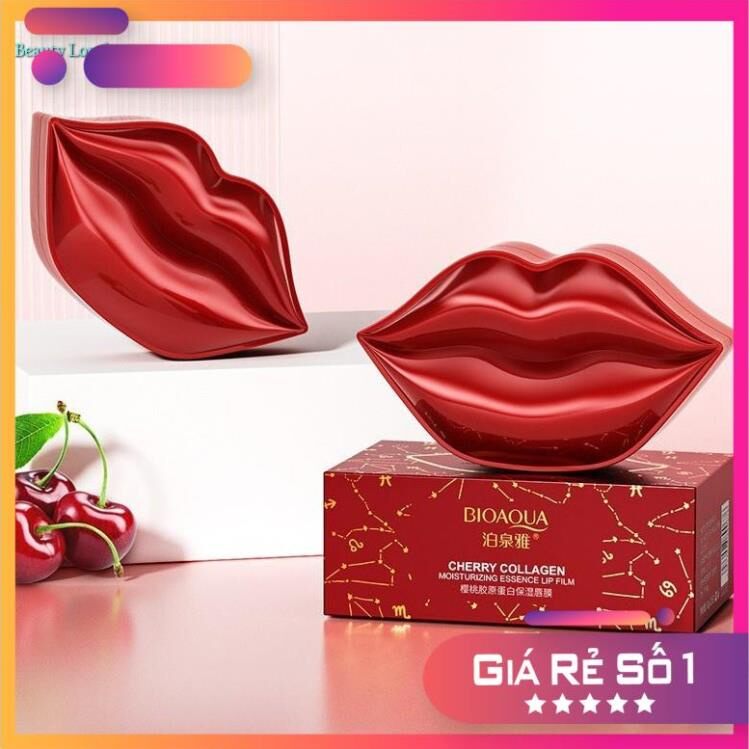 Hộp 20 Miếng Mặt Nạ Môi Zozu Chiết Xuất Từ Trái Cherry, Bột Yến Mạch Giúp Làm Môi Hồng Căng Mọng, Dưỡng Ẩm, Chống Khô Môi, Nứt Nẻ Hiệu Quả