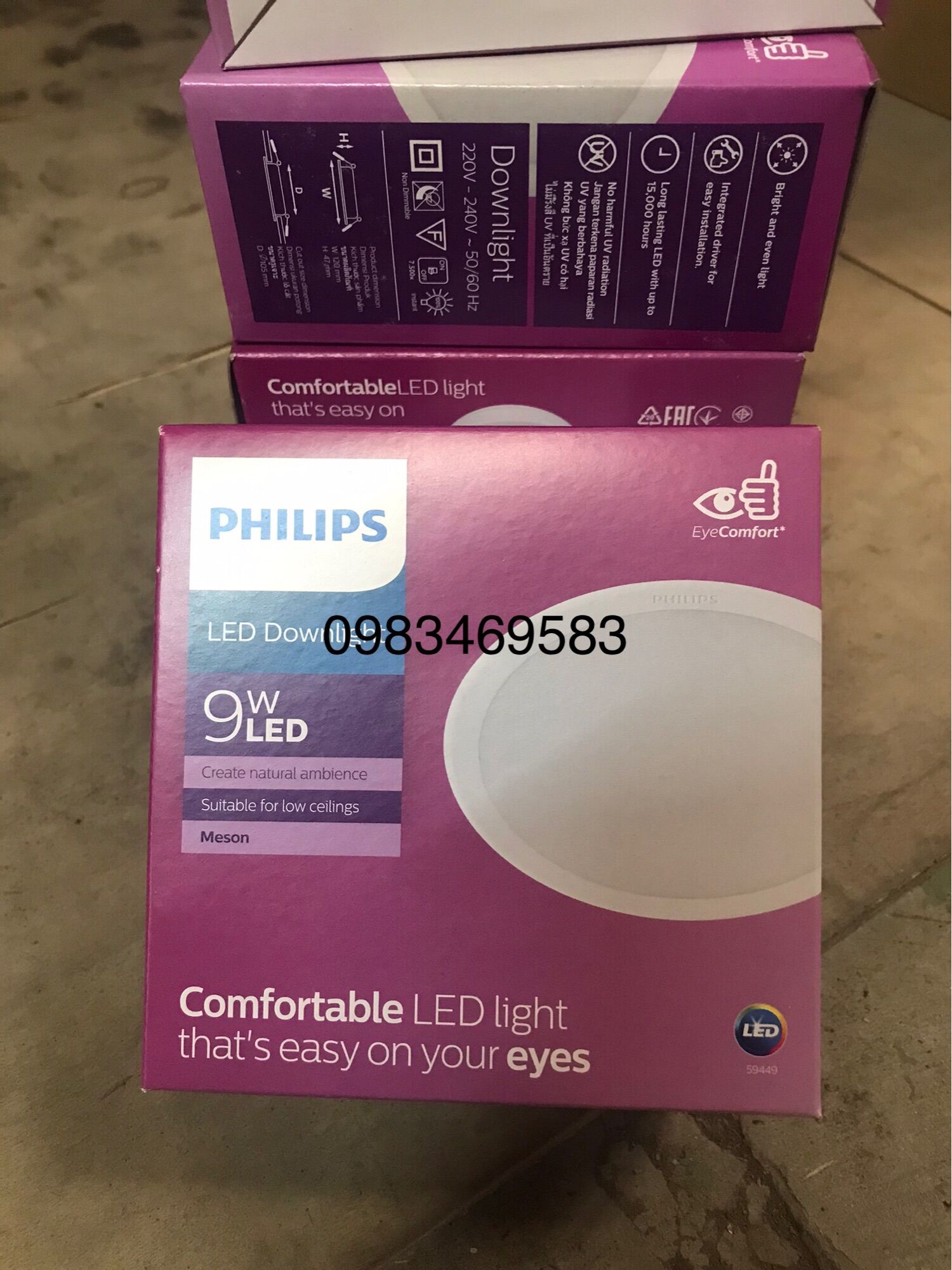 Đèn Led âm Trần 9W D105 59449 philips