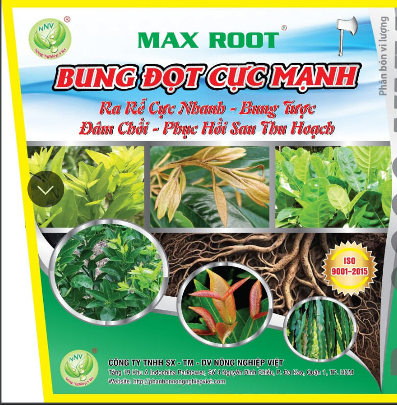 Phân bón max root - bung đọt ra rễ cực mạnh. xô 20kg. tặng kèm gói humic 1kg