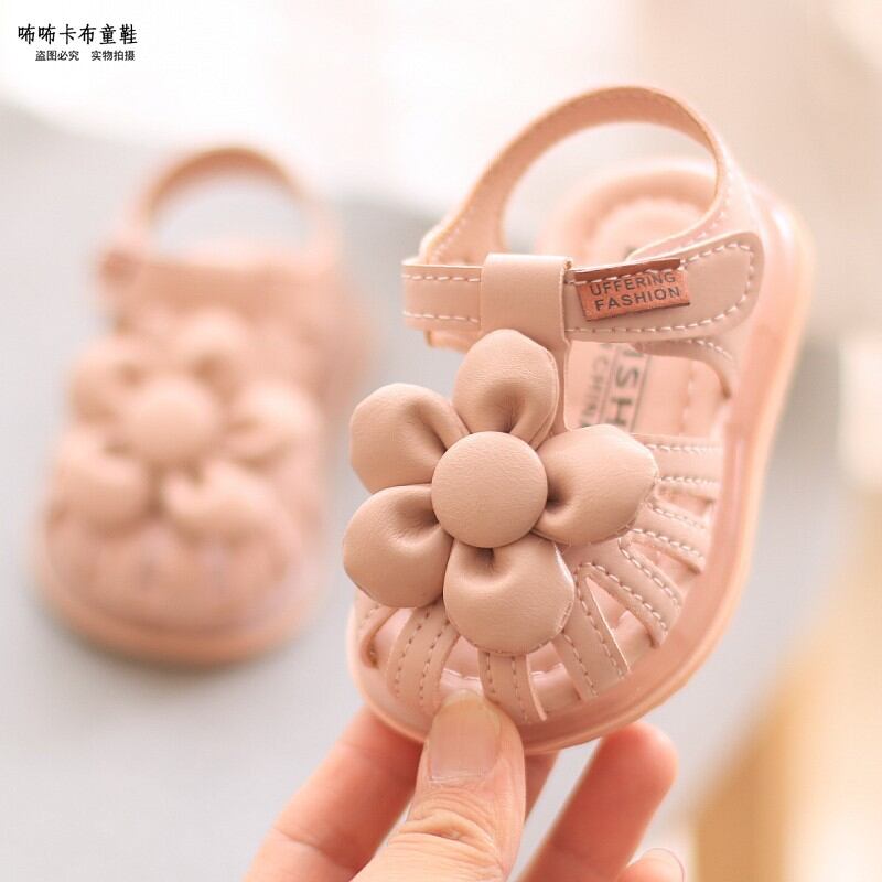 Em Bé Bé Gái Giày Slip-on Mềm Đáy Chống Trơn Trượt Giày Tập Đi Học Theo Phong Cách Công Chúa Mùa Hè Giày Sandal Che Đầu Cho Trẻ Sơ Sinh