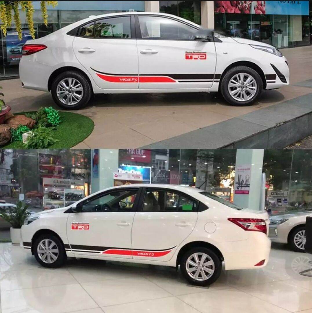Tem dán sườn xe Toyota Vios thể thao cá tính