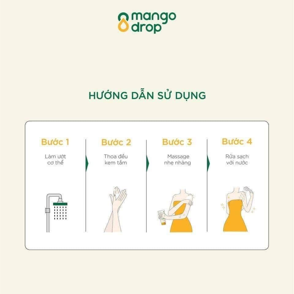 [CHÍNH HÃNG] KEM TẮM TRẮNG NÂNG TONE TỨC THÌ MANGO DROP 200ml