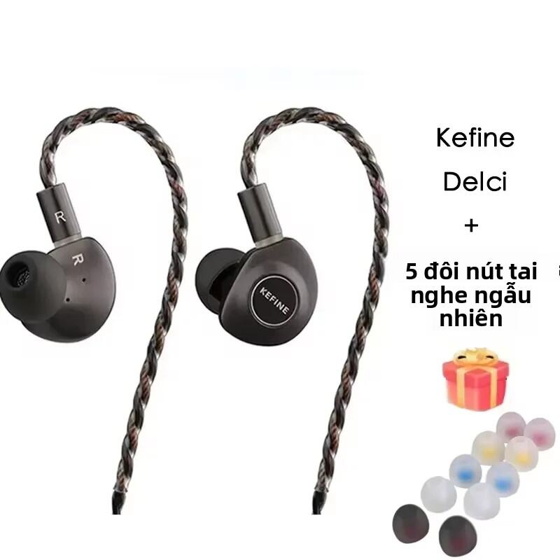 Tai Nghe Nhét Tai Có Dây KEFINE Delci Hifi 10mm DLC + PU Màng Ngăn Động CNC Kim Loại Có Thể Tháo Rời