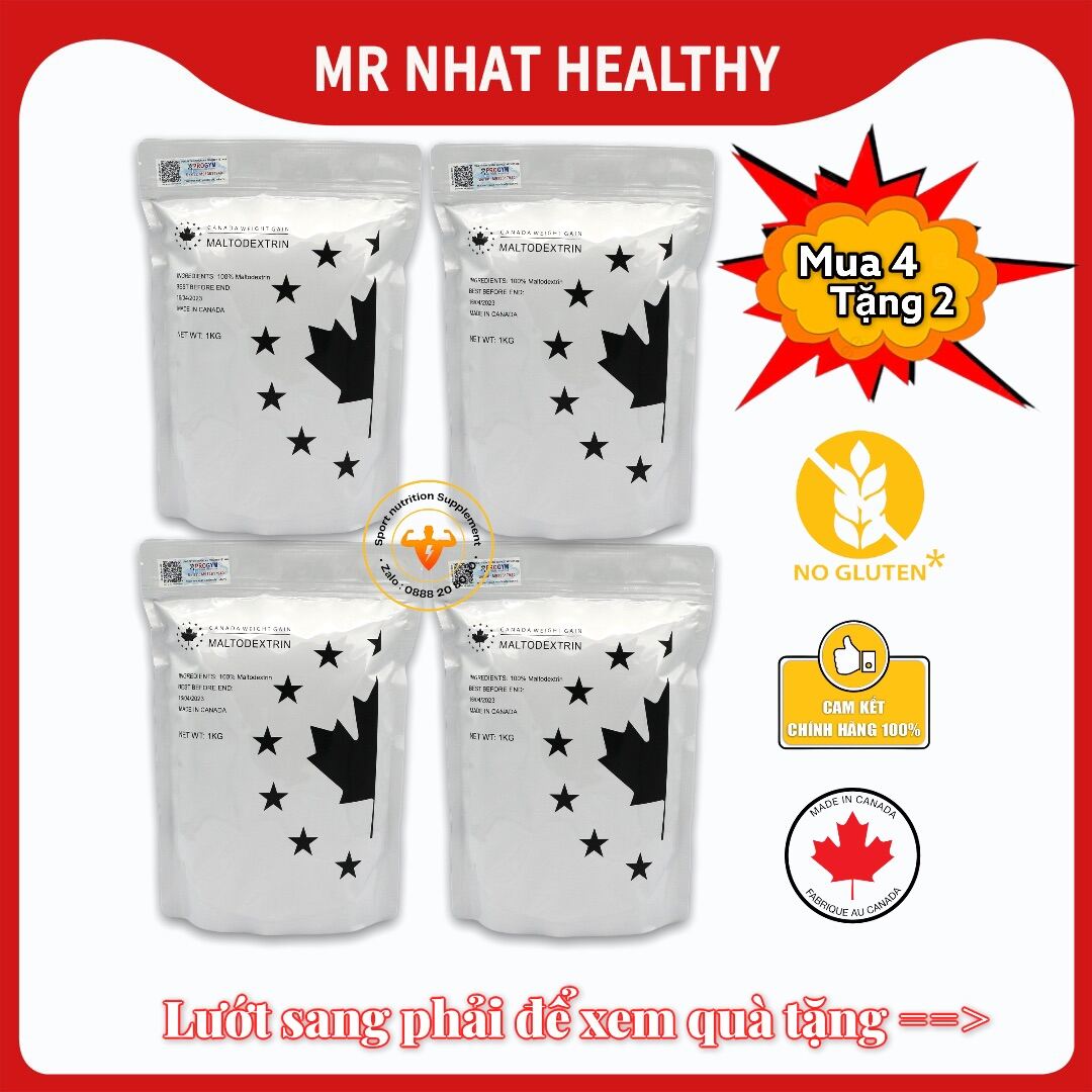 [Hcm][Combo 4Túi +2 Bình Lắc] Sữa Tăng Cân Tăng Cơ - Maltodextrin Canada Túi 1Kg