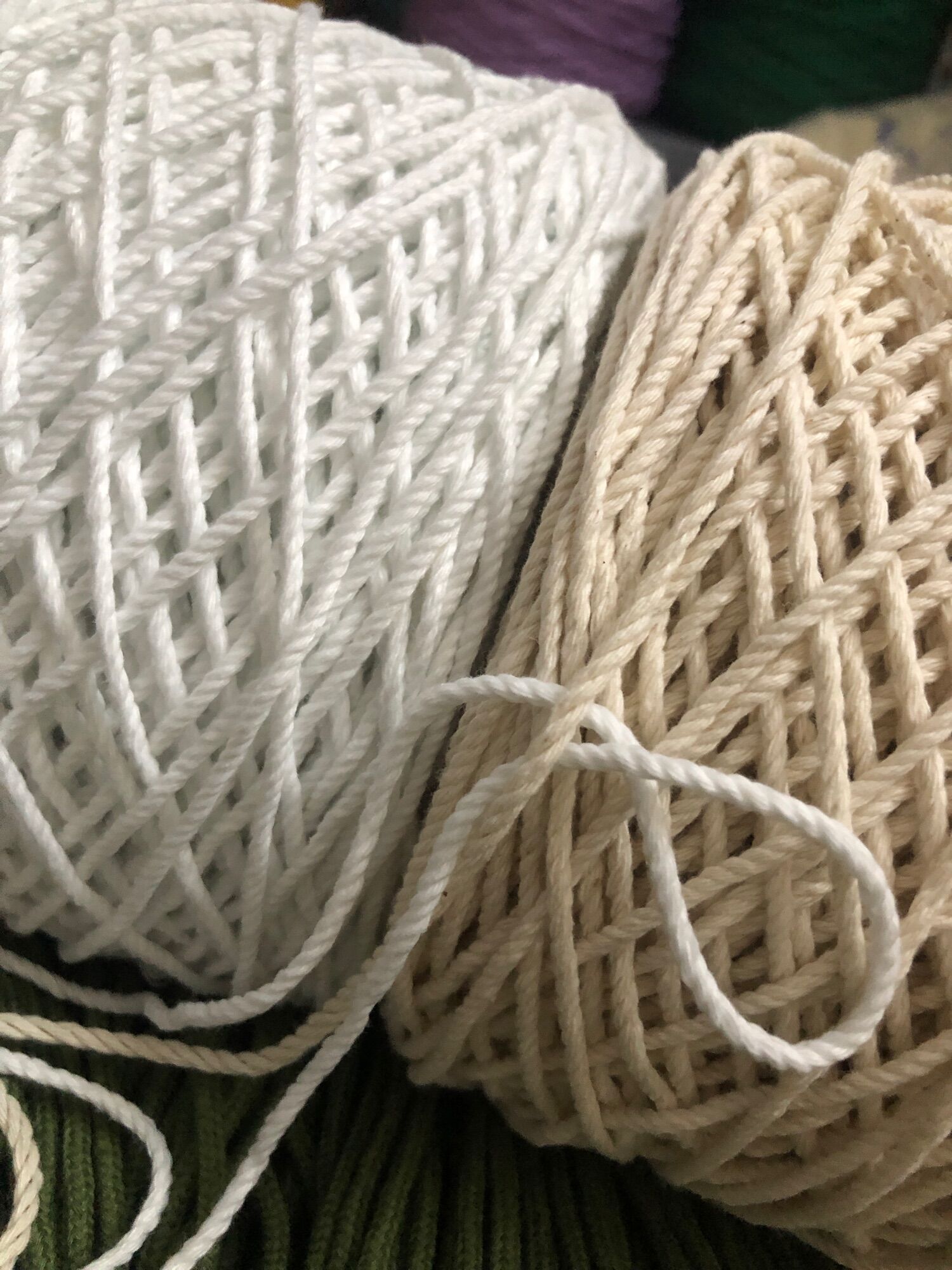 Cuộn dây thừng cotton 2mm thắt macrame, móc túi