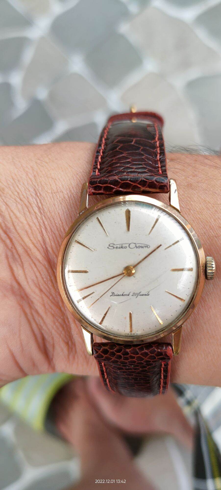Seiko Crown cơ cót Cổ 21 Jewels