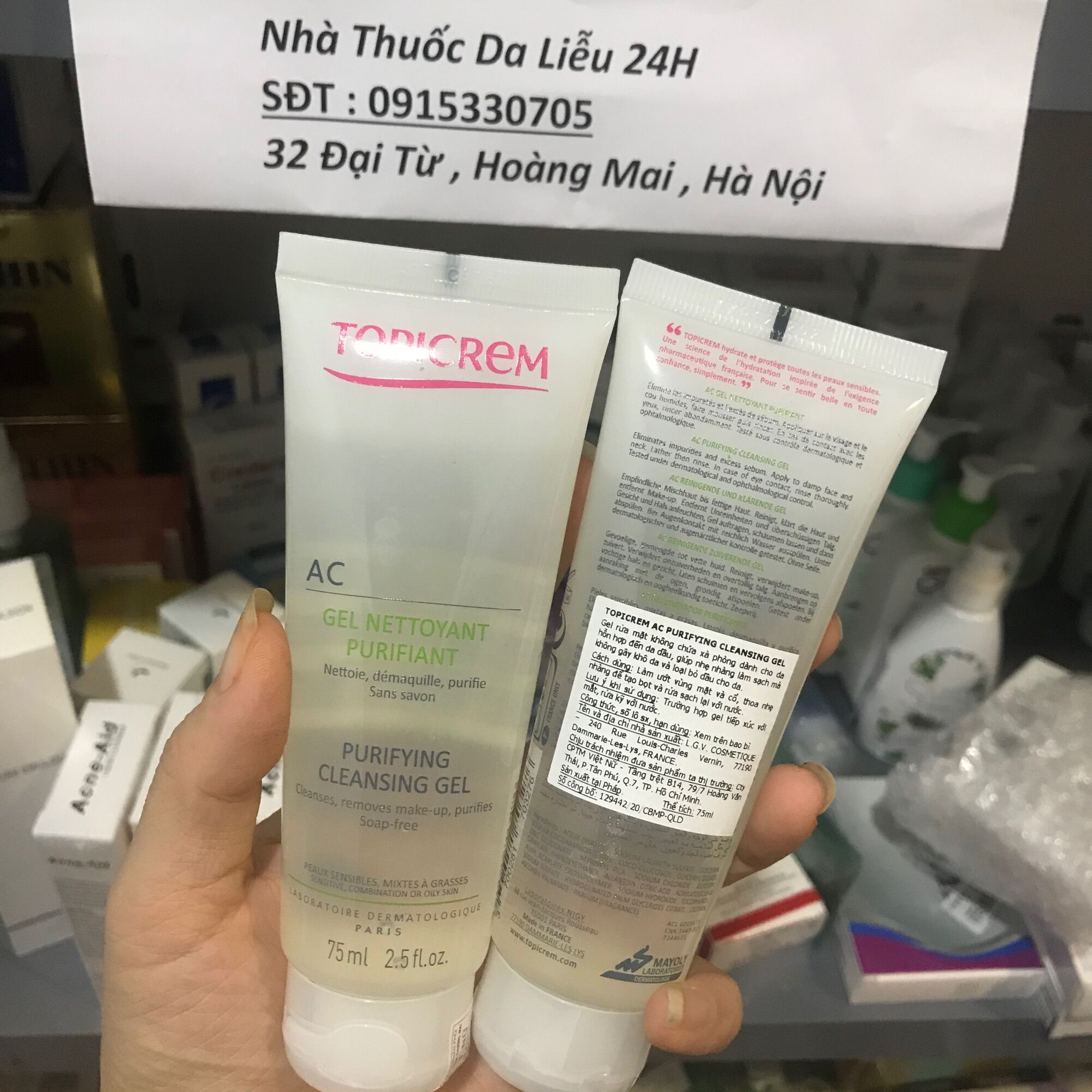 Sữa rửa mặt Topicrem AC Purifying Cleansing gel 75ml