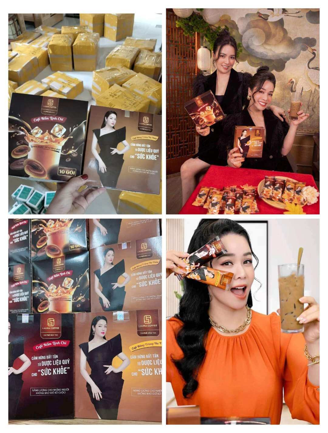 Combo cà phê đông trùng hạ thảo+linh chi  1hop 20gói