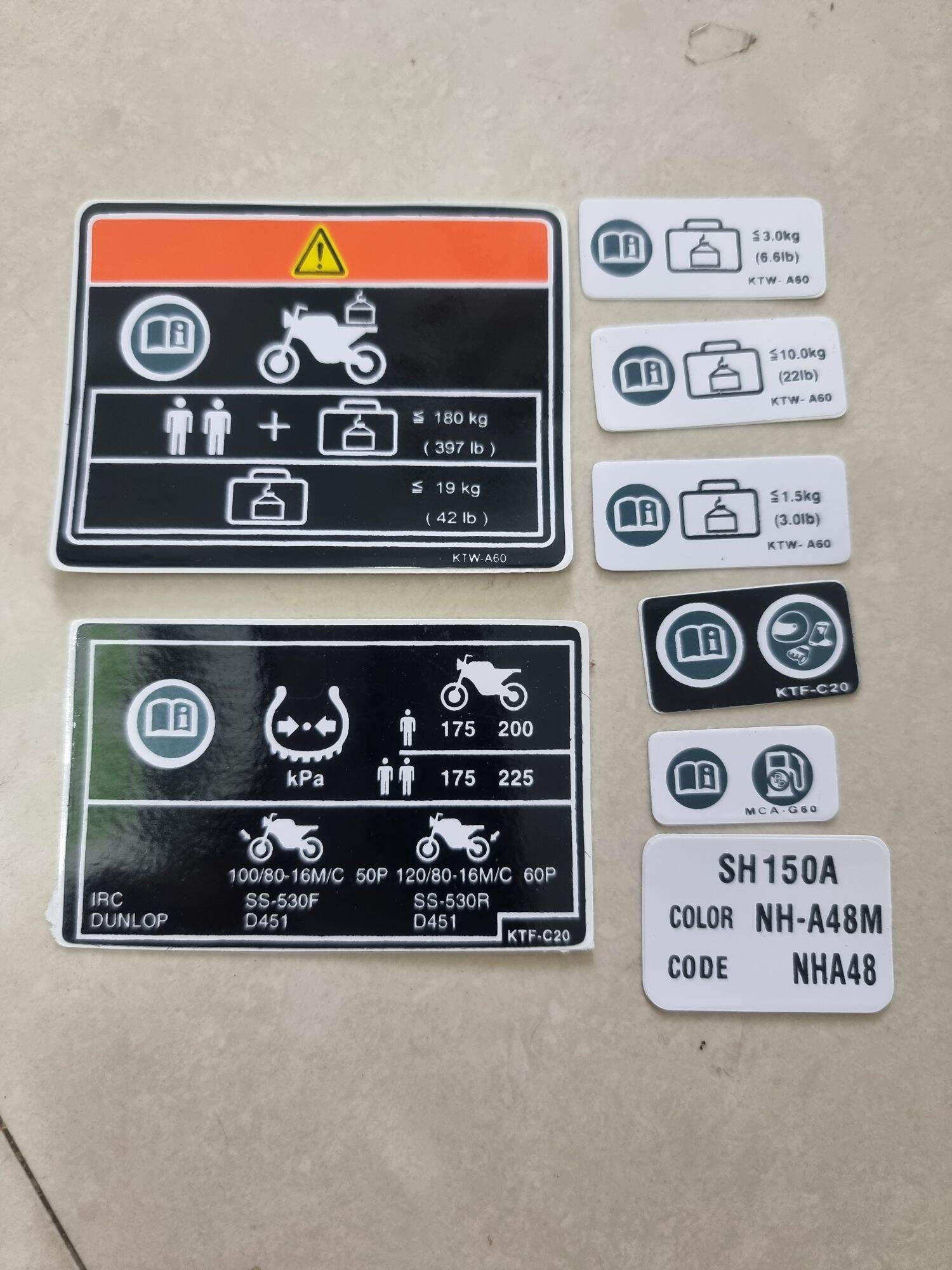 Tem thông số Sh 150i trọn bộ tem lụa thái