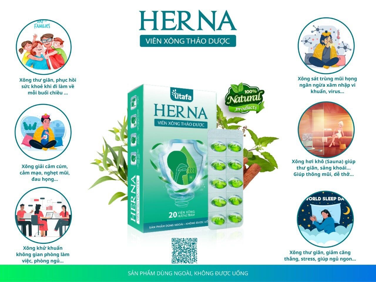 Combo 5hop Viên xông thảo dược HERNA
