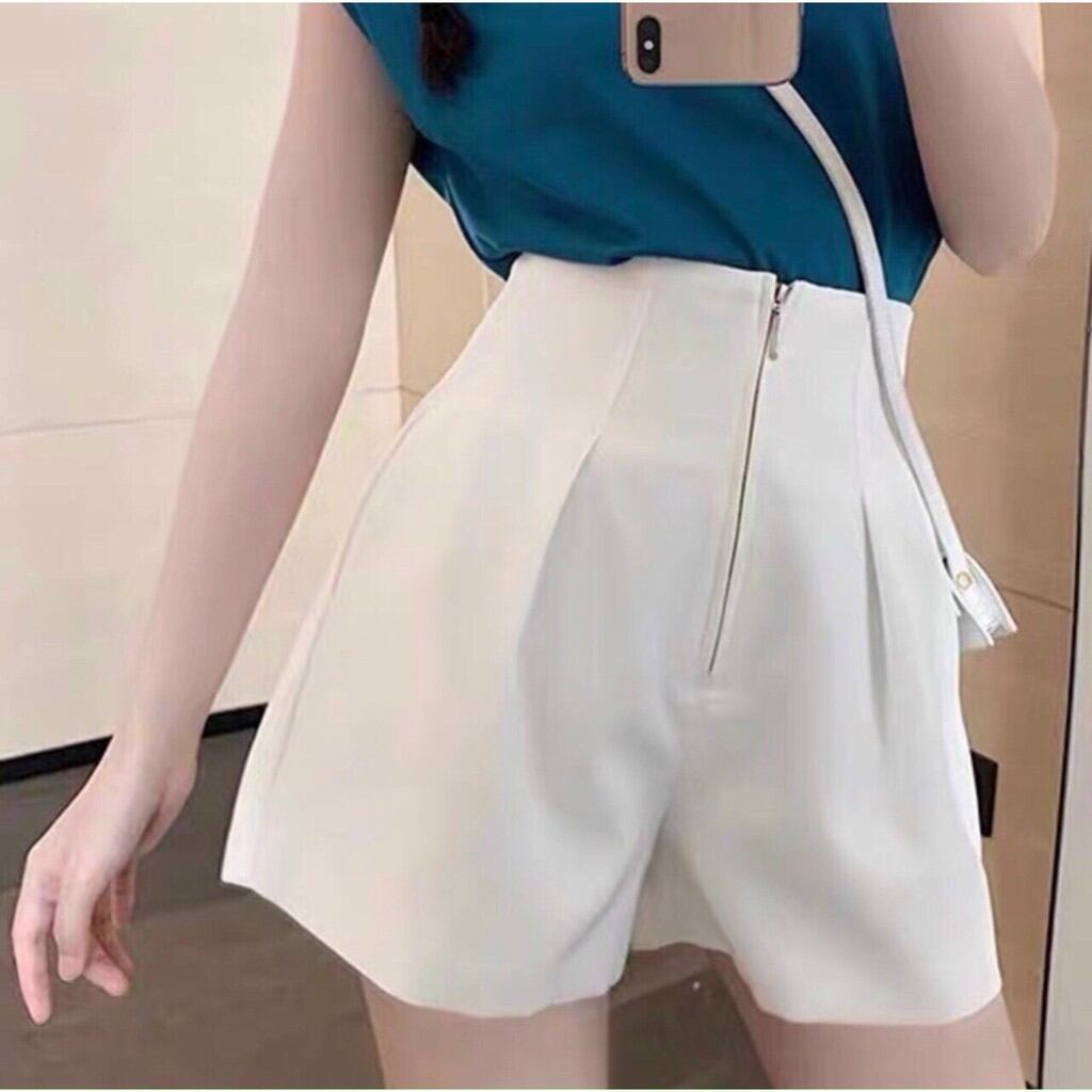 Quần Short Cạp Liền Khoá Trước