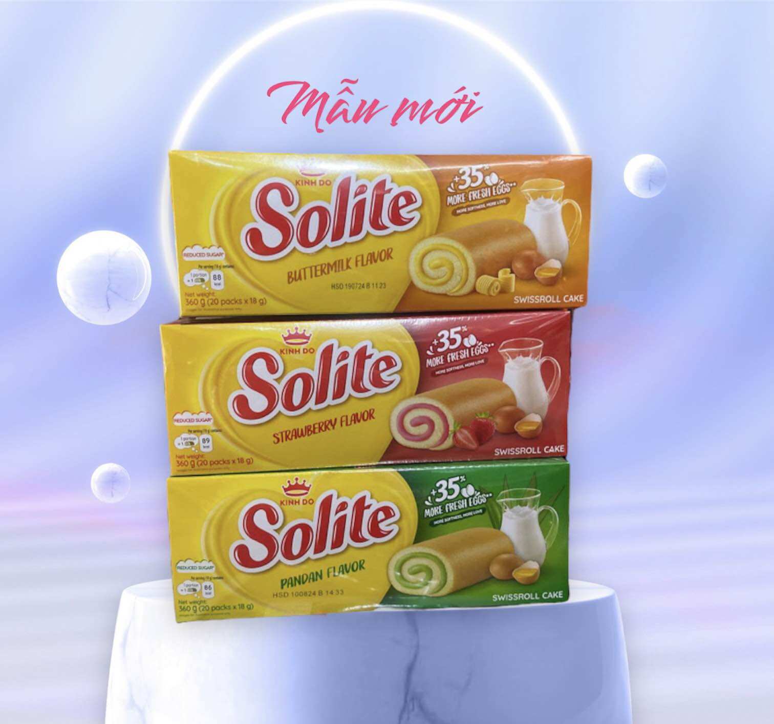 Bánh bông lan cuộn solite hộp 360g