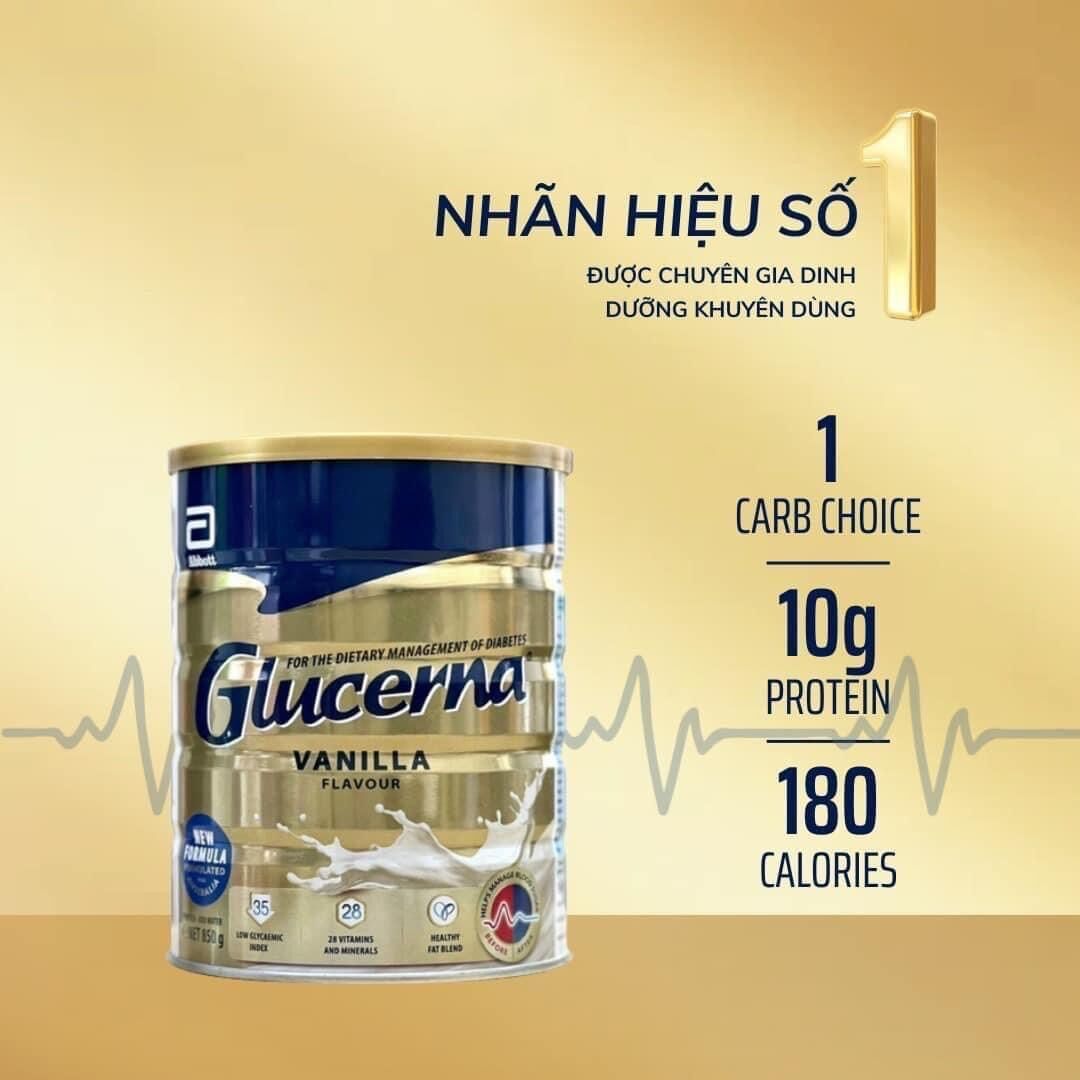 SỮA BỘT GLUCERNA ÚC HƯƠNG VANILLA 850GR
