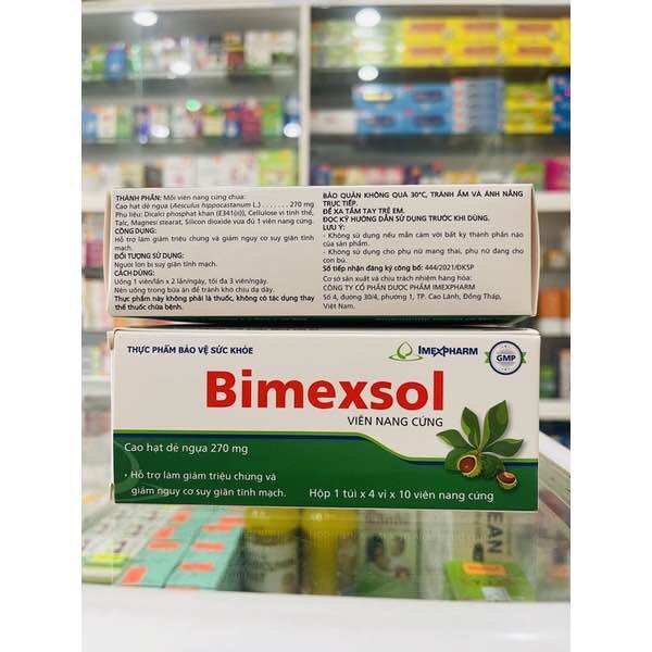 (Hsd:04/12/2026)-Bimexsol - 40 viên - Hỗ trợ làm giảm triệu chứng và giảm nguy cơ suy giãn tĩnh mạch