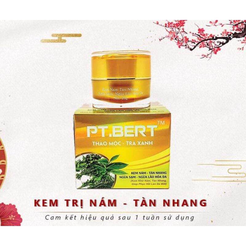 Kem nám tàn nhang ngừa sạm ngừa lão hóa da pt bert thảo mộc trà xanh 25g