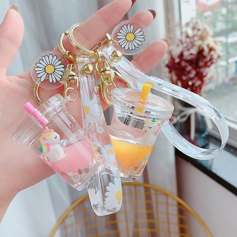 Móc khóa ly trà sữa nhiều hình siêu dễ thương