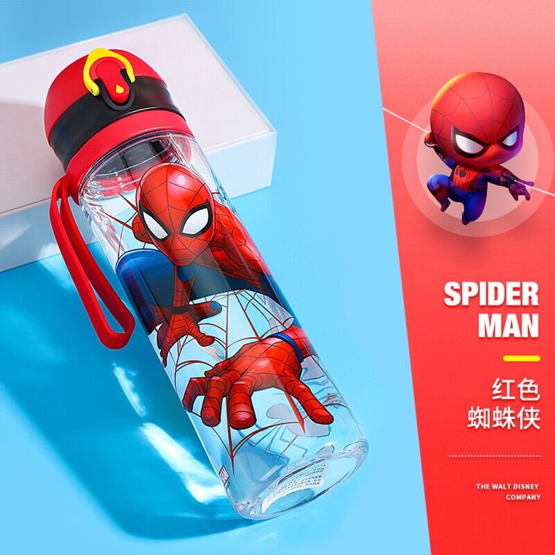 ❤️ HÀNG HOT ❤️ Bình nước siêu nhân nhện 570ml ko ống hút