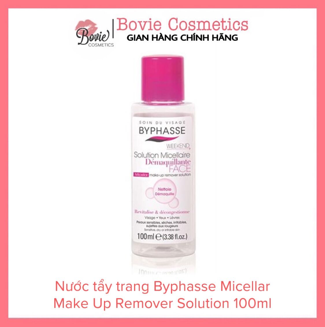 Nước tẩy trang Byphasse Micellar Make Up Remover Solution 100ml