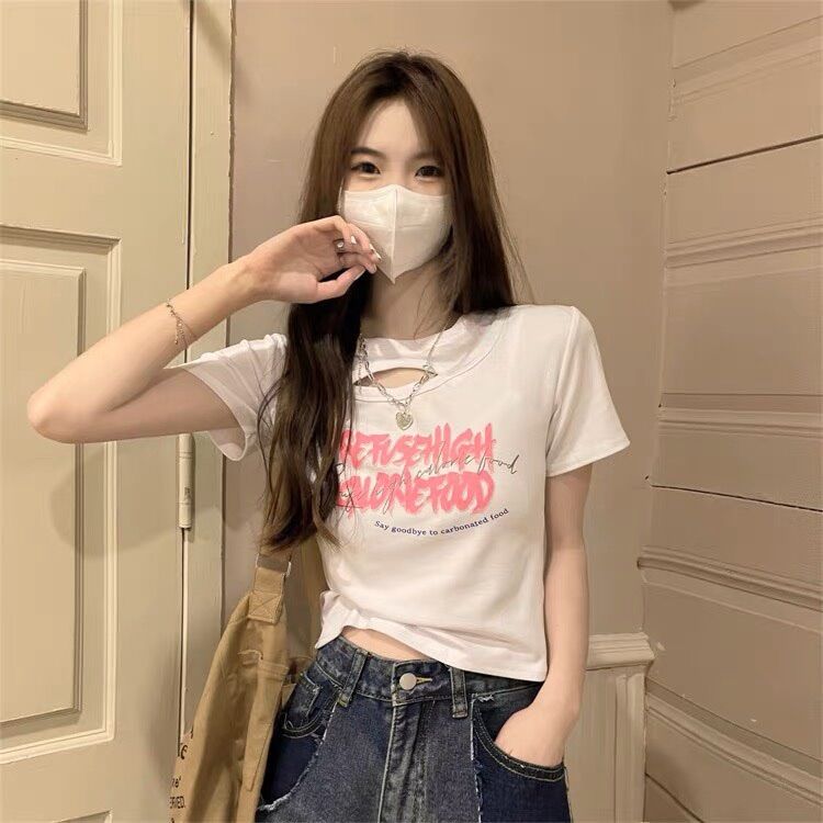 Áo croptop tay ngắn babytee rách BG