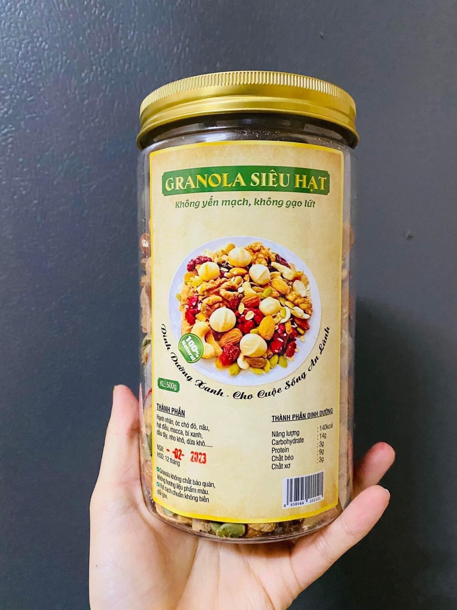 Ngũ cốc siêu hạt granola hạt to giòn ăn kiêng, giảm kg