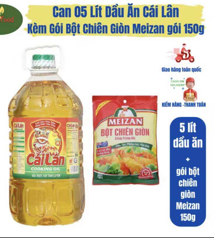 Dầu ăn cái lân can 5 lít tặng thêm bột chiên dòn