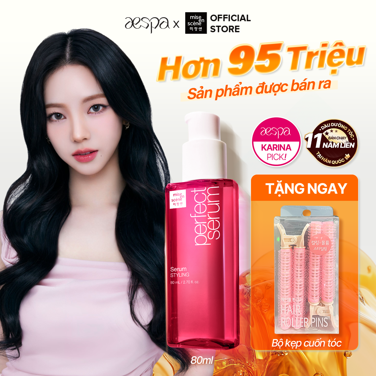 [Deal độc quyền khi mua 1 serum] Tinh chất mise en scene Perfect Serum Styling 80ml 7 loại dầu dưỡng cao cấp, giữ nếp 24H, bảo vệ tóc khỏi nhiệt bụi mịn