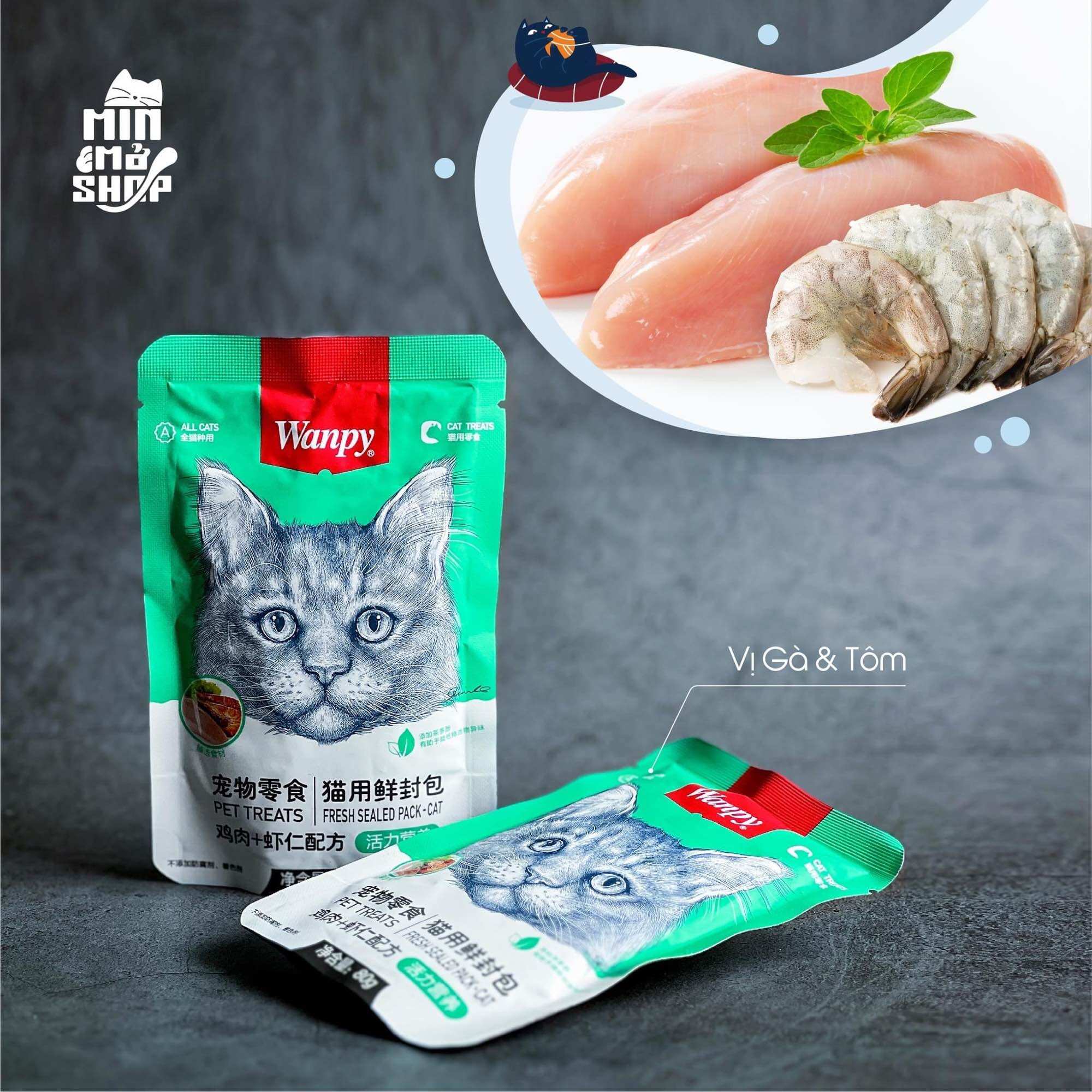 PATE WANPY DẠNG ƯỚT CHO MÈO GÓI 80G