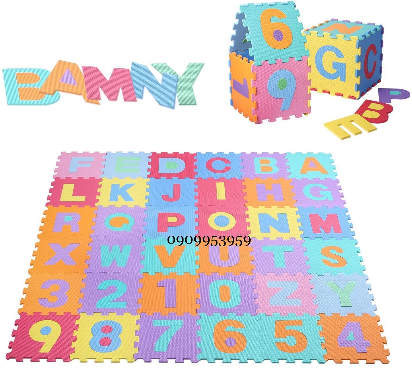 Set 36 thảm xốp chữ cái và số size 30×30×1cm