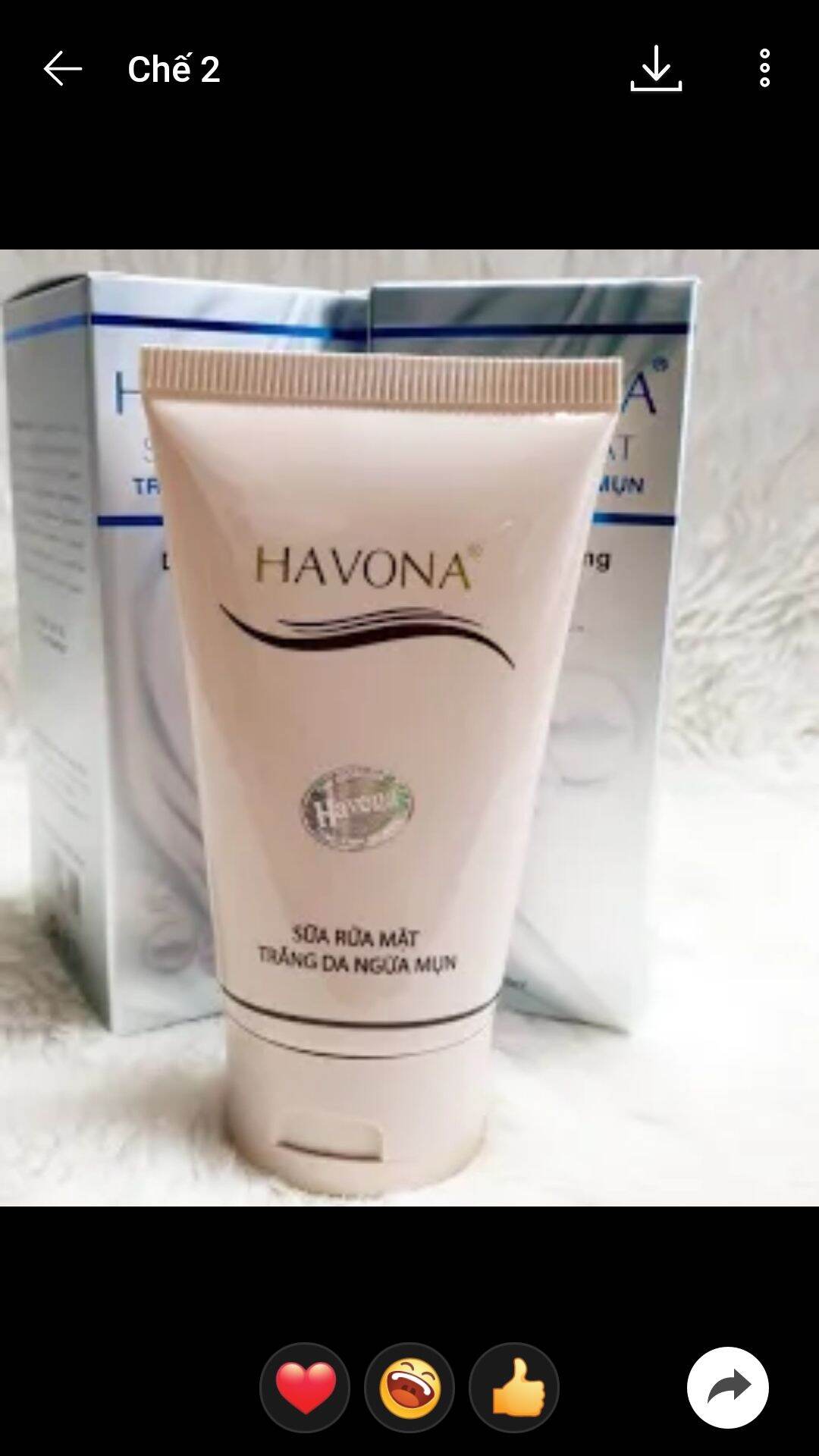 Sữa rửa mặ trắng da ngừa mụn Havona 150h
