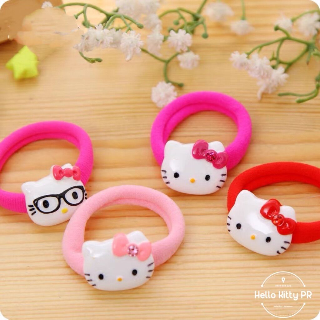 Thun cột tóc Hello Kitty