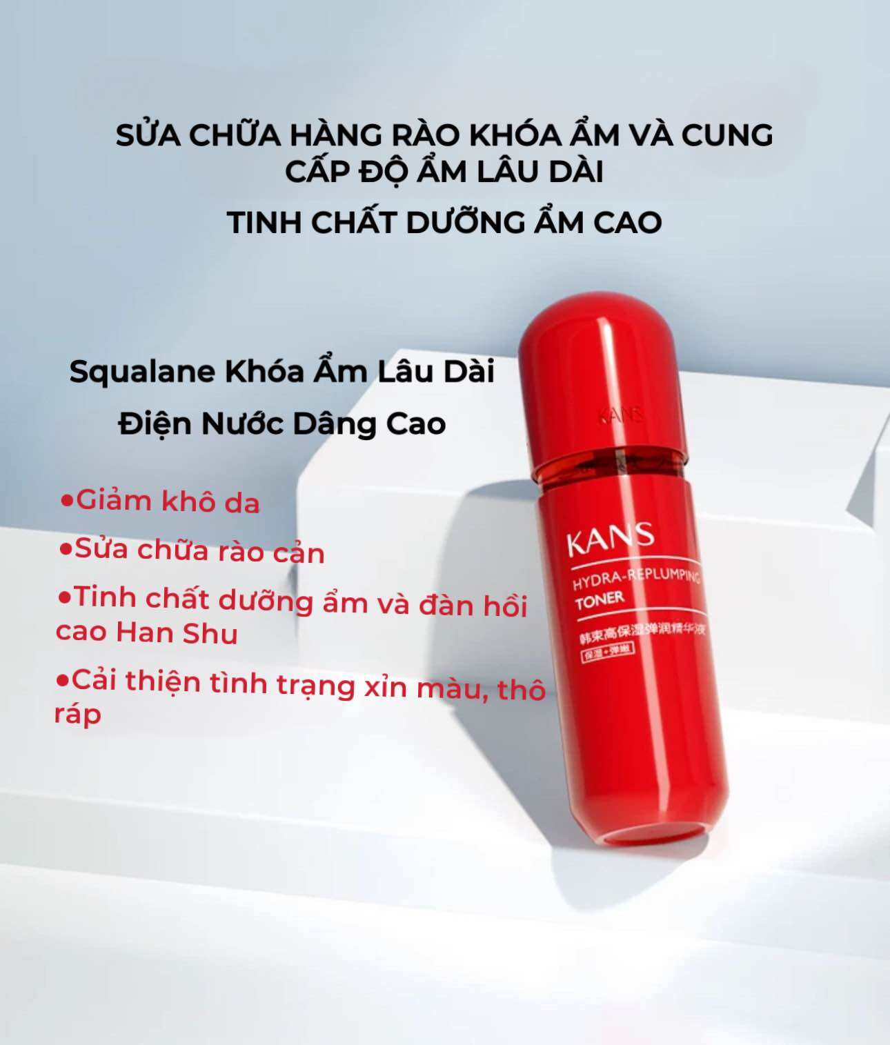 Bộ mỹ phẩm Kans Cấp Ẩm Chuyên Sâu Giúp Da Đàn Hồi Cao