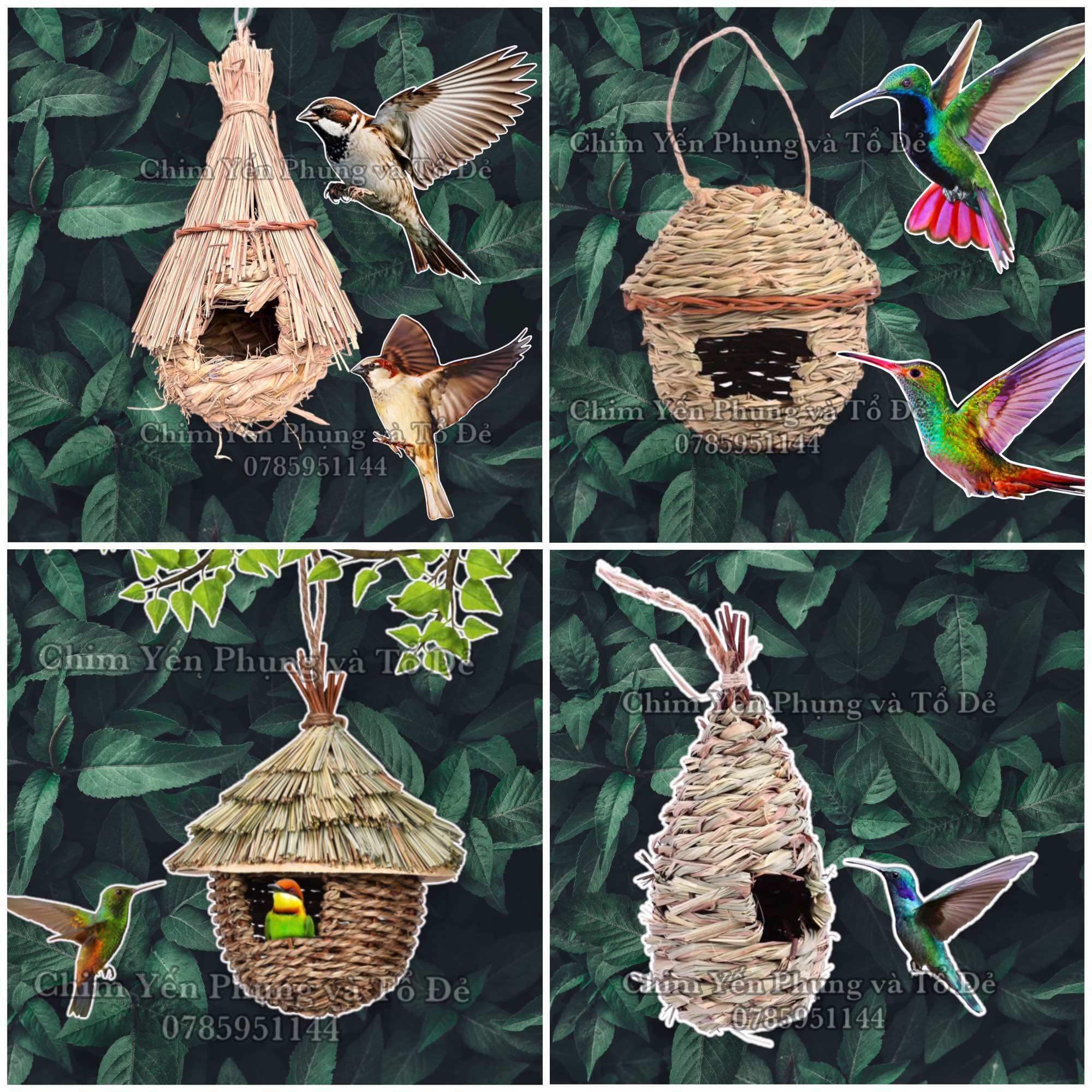 Tổ chim tự nhiên, làm thủ công, vật liệu thiên nhiên, dùng để trang trí nhiều mẫu mã [tổ rơm]