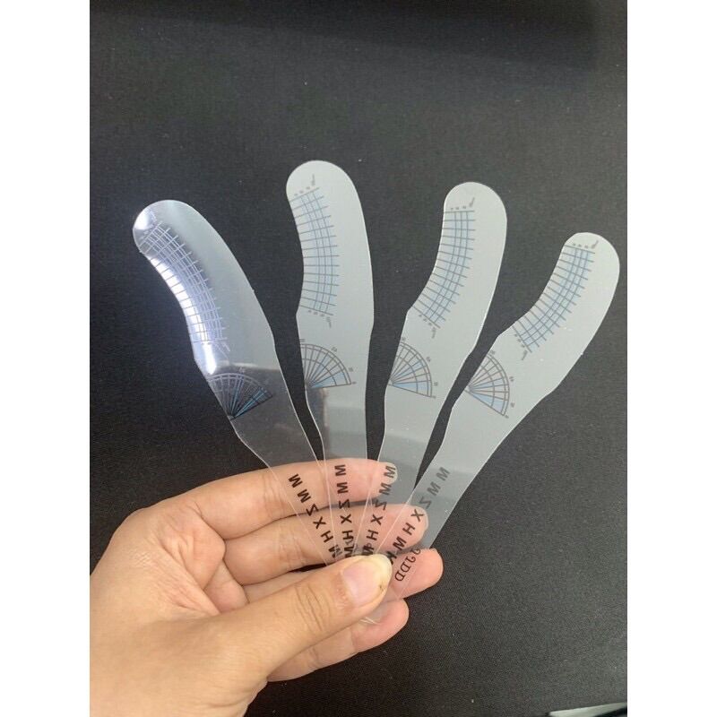 Thước để đo lường, xác định chiều dài lông mi thật, có thước đo góc độ đặt mi