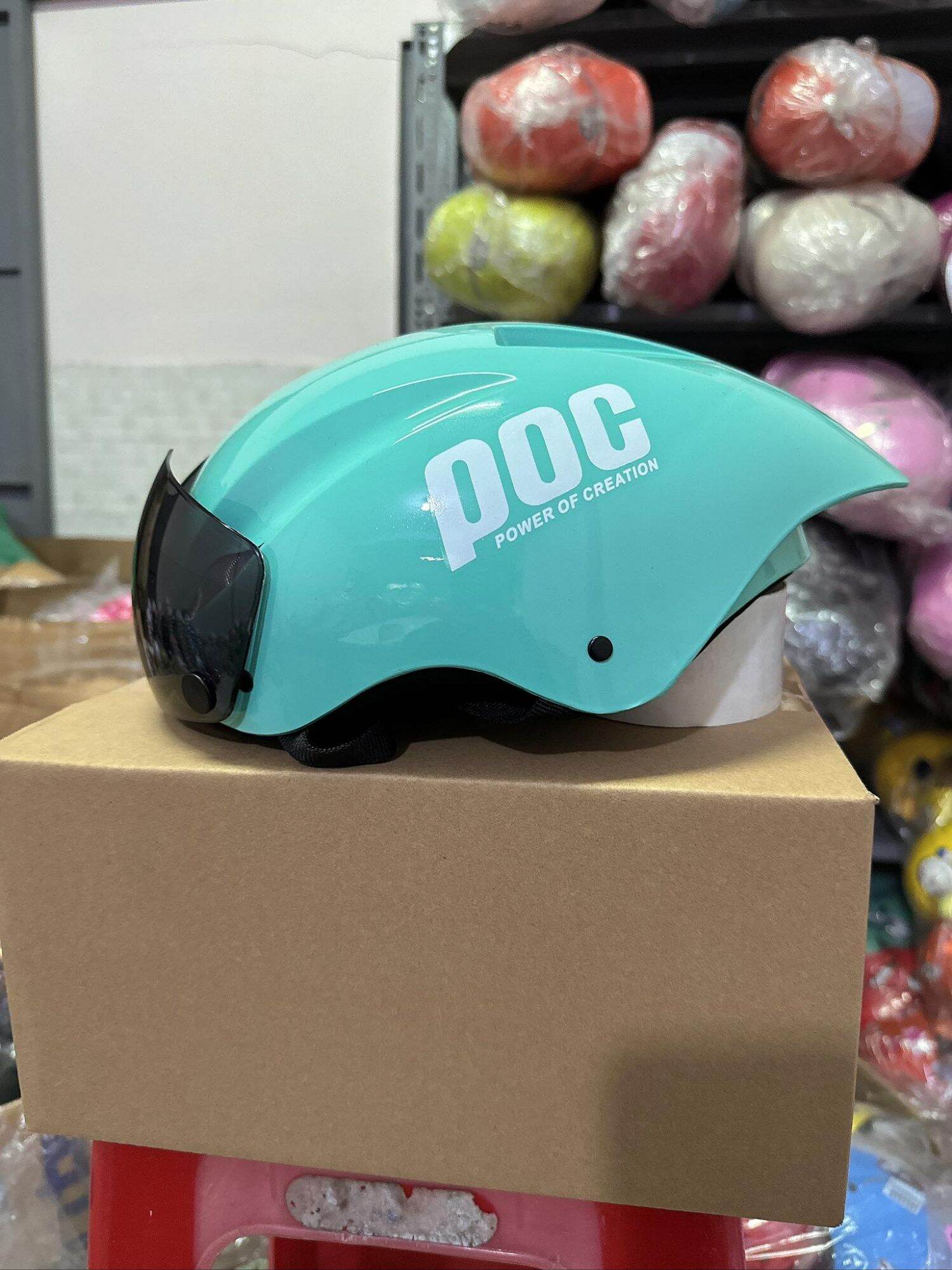 Nón bảo hiểm POC đuôi nhọn ( Nón trơn lên tem )