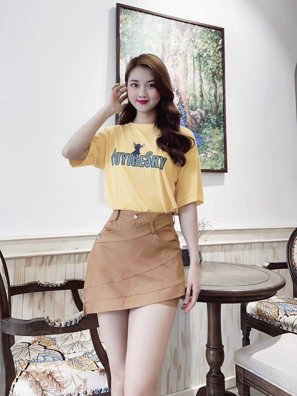 [HCM]Quần Short Kaki Đắp Chéo Giả Váy