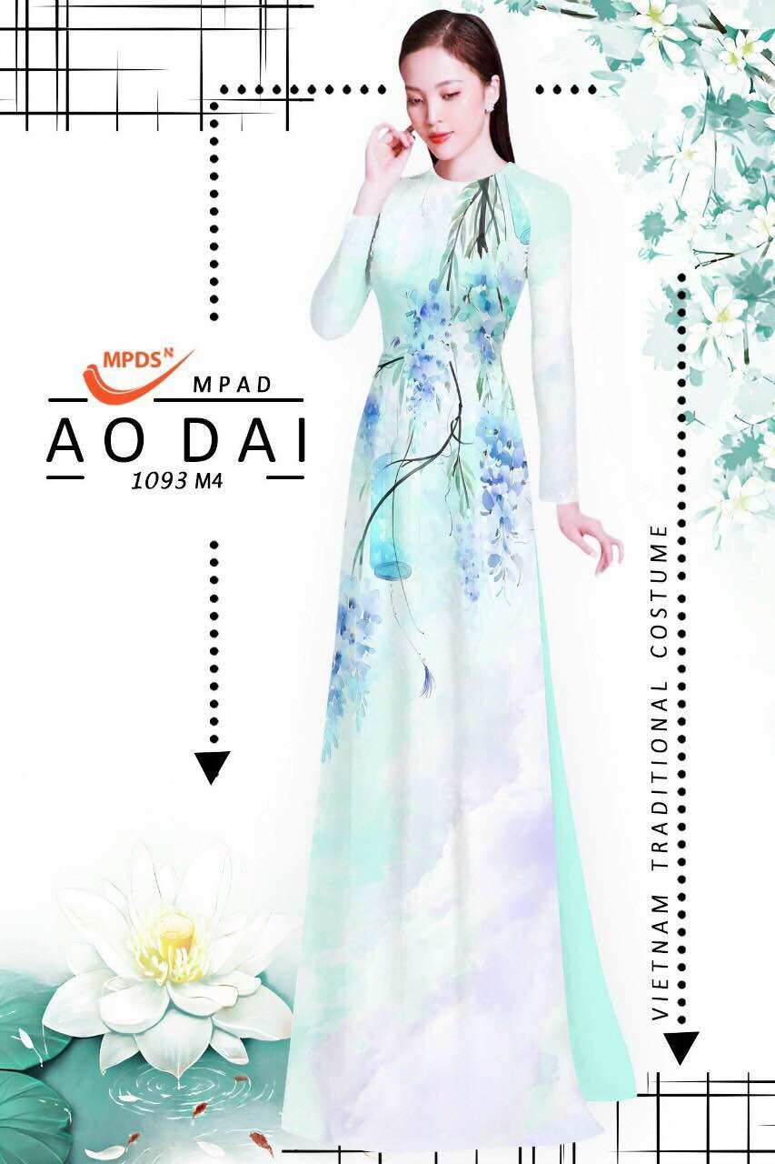 Vải áo dài in hoa 3D
