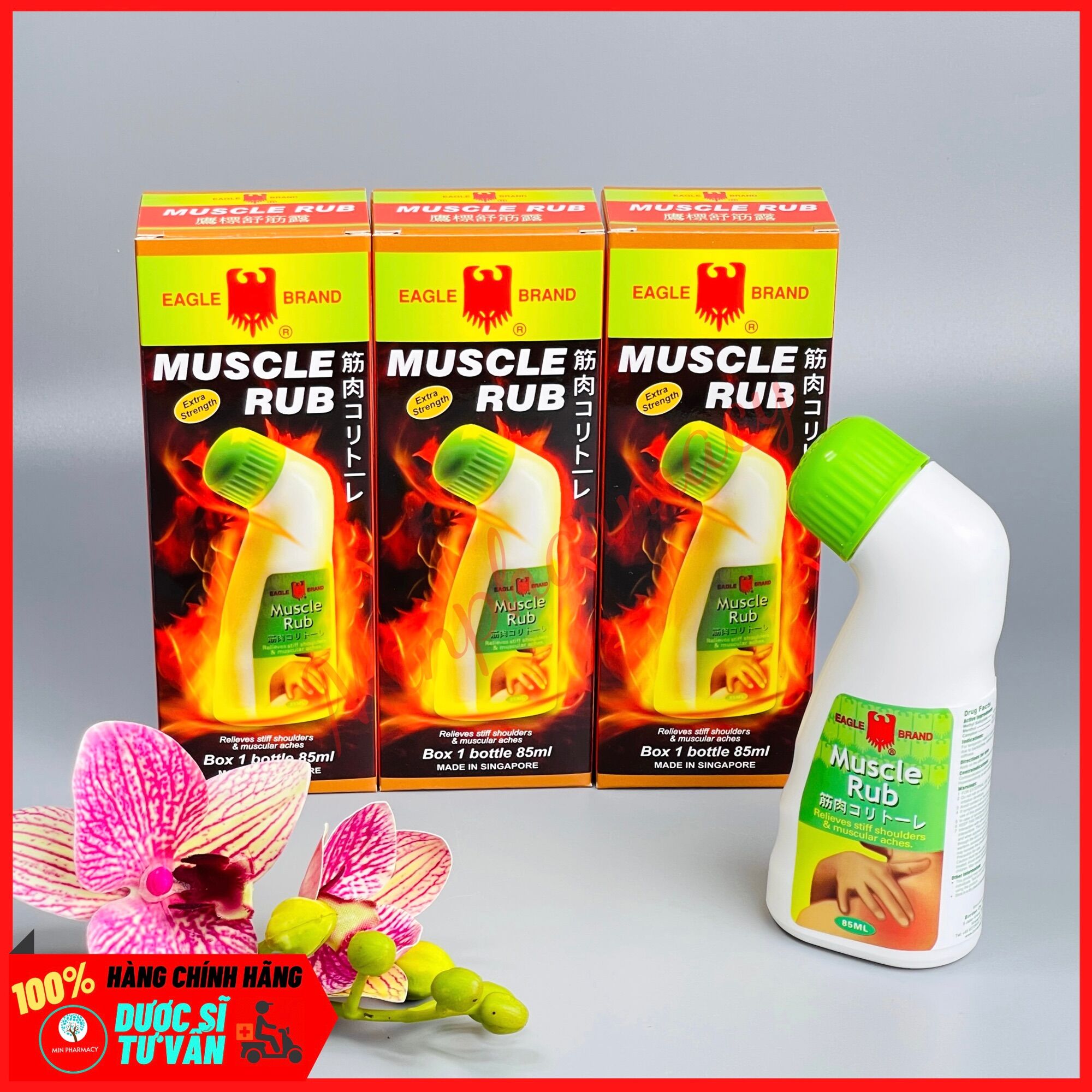Dầu Nóng Xoa Bóp Con Ó Dạng Lăn EAGLE MUSCLE RUB 85ml