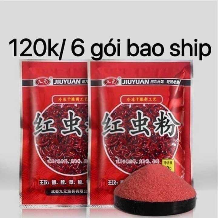 Mồi bột khô trùng chỉ đỏ trộn mồi câu cá siêu nhạy