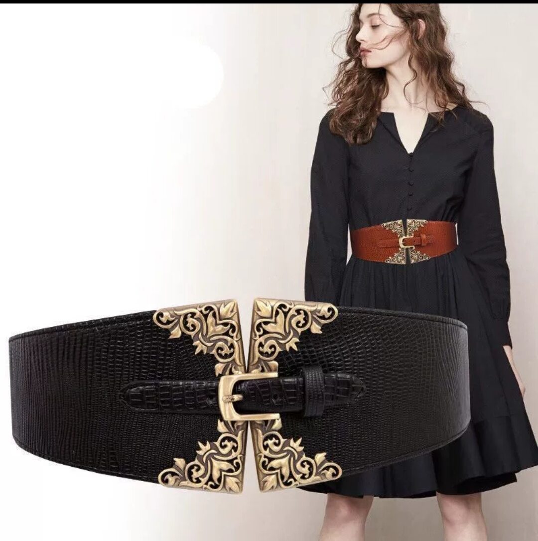 Dây nịt Thắt lưng nữ phối đầm váy crocodile belts 10cm