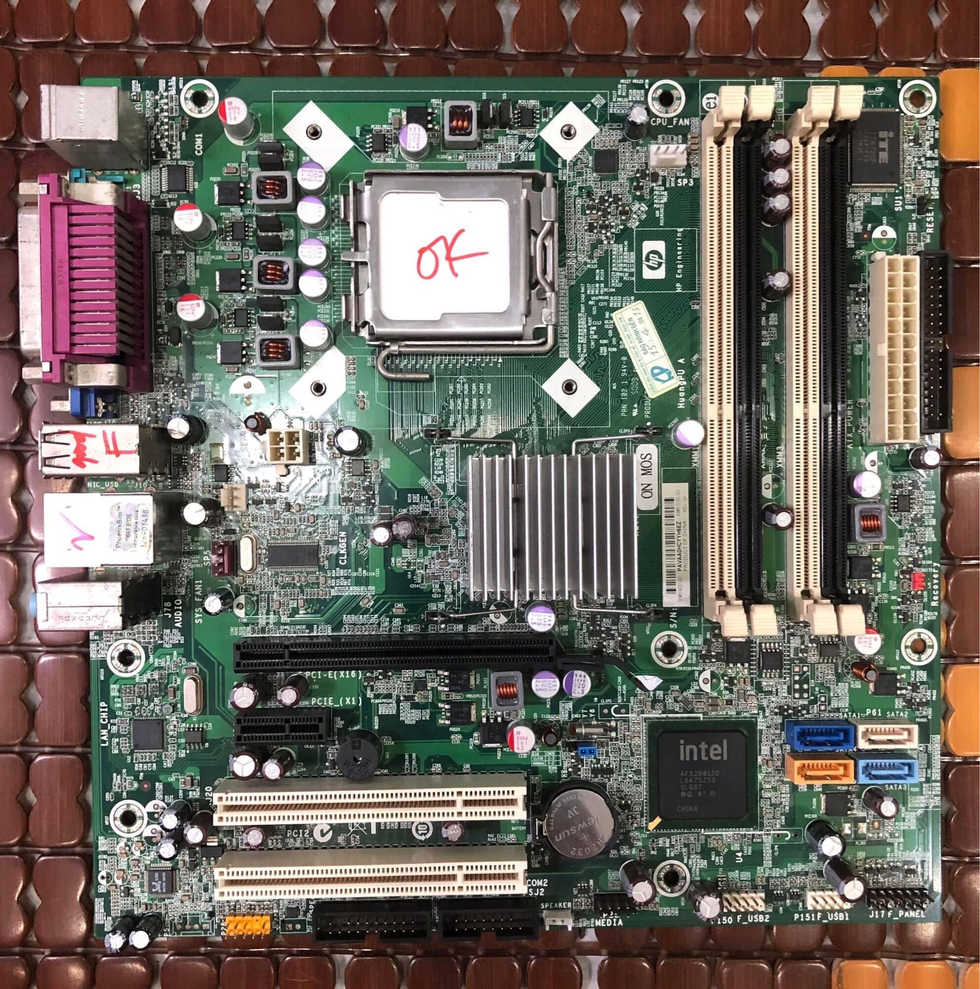 Main g45 hp 4 khe ram ddr3 tặng kèm ram 2gb, fe zin