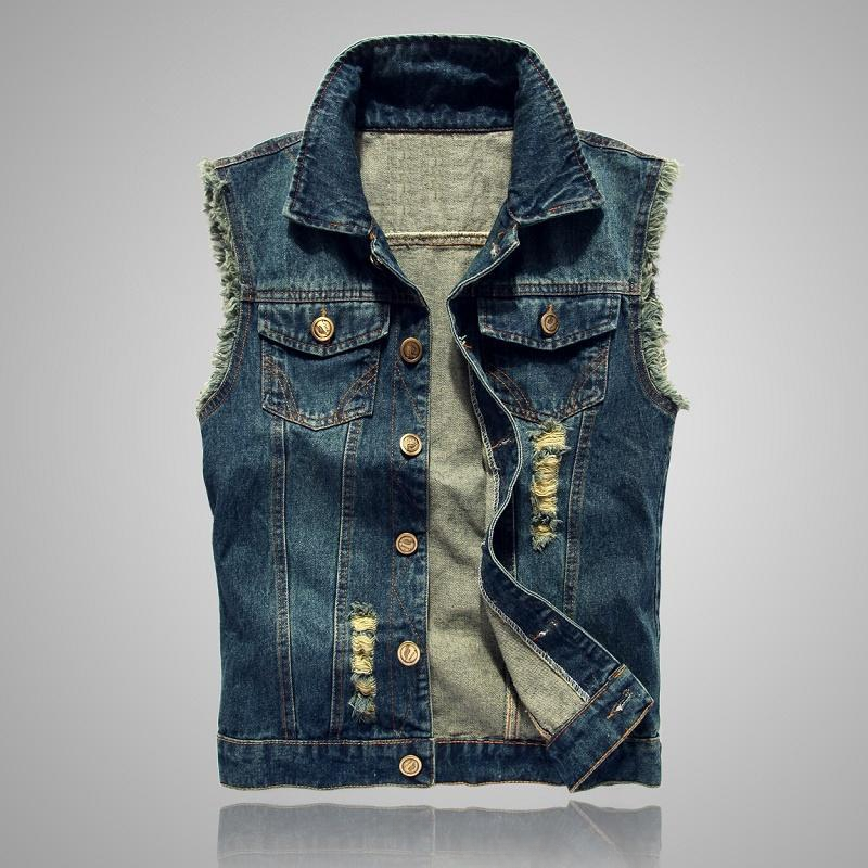 Mùa Hè Ôm Vừa Vặn Áo Vest Denim Nam Phong Cách Hàn Quốc Cộc Tay Không Tay Áo Ba Lỗ Thoải Mái Thời Tr