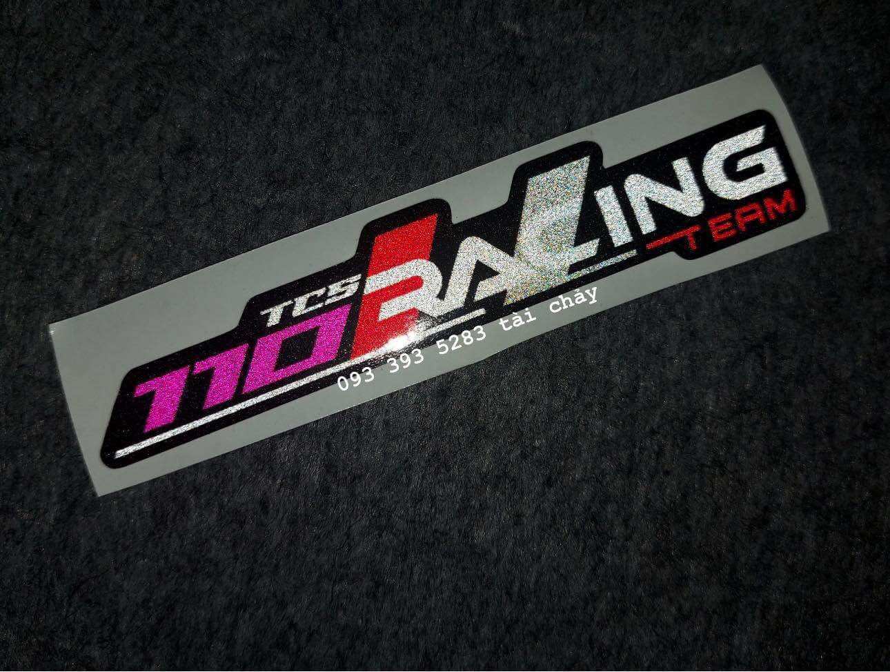 Tem số racing dài 10cm 3m phản quang dán trang trí xe