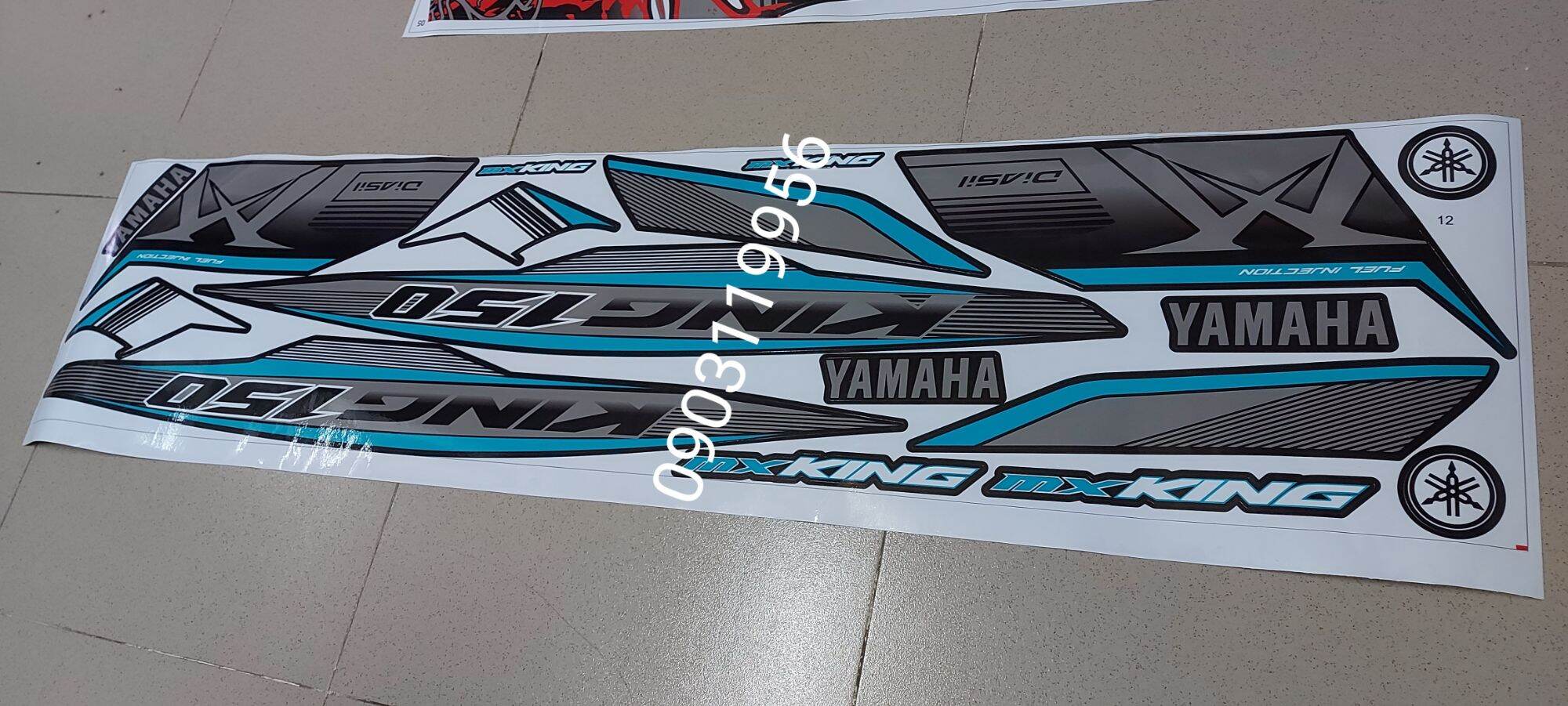 Tem rời exciter 150 đen mxking, tem chế 3 lớp không bay màu