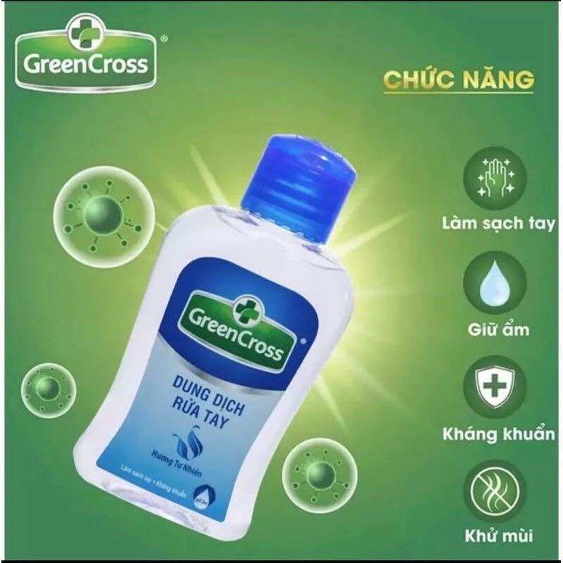 Dung dịch rửa tay diệt khuẩn Green Cross hương tự nhiên