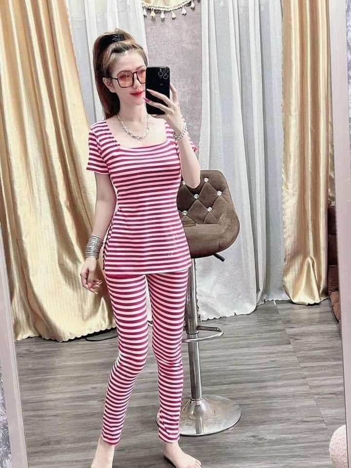Đồ bộ chất liệu thun gân tăm/ có giãn .