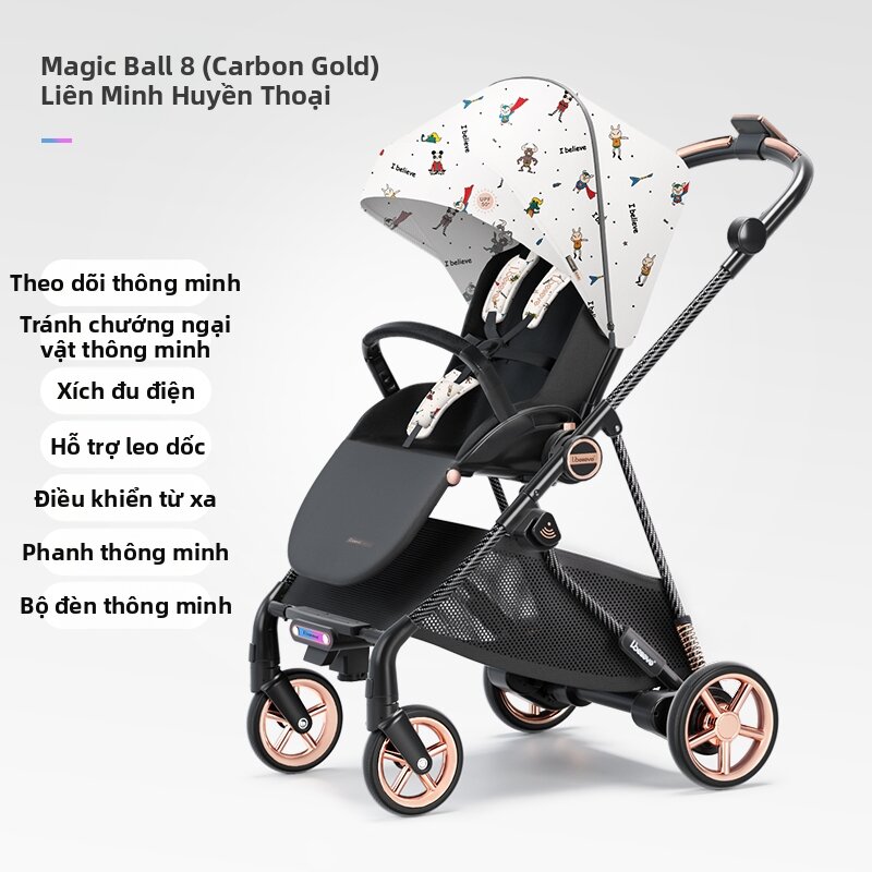 Intelligent Following Brake Bi-directional Sit-Lie Stroller - 5