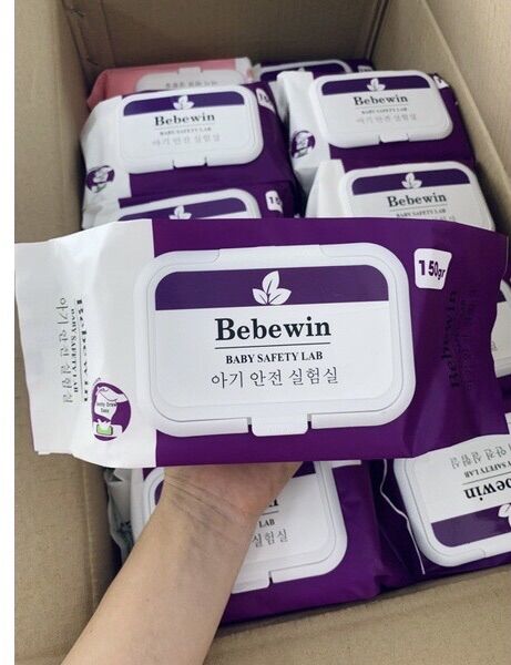 Combo 5hộp khăn ướt BEBEWIN HQ không mùi 750gam/hộp