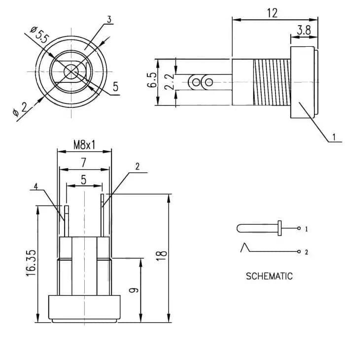 combo 2 Jack sạc DC-022B chuẩn 5.5mm x 2.1mm (Jack DC